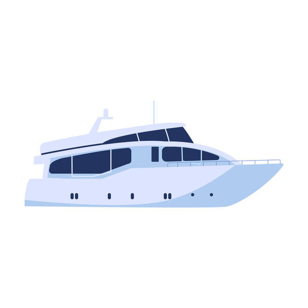 continuous line drawing from the boat traveling at high speed in the  waters. concept of traveling by yacht. yacht go isolated with white  backgrounds Stock Vector
