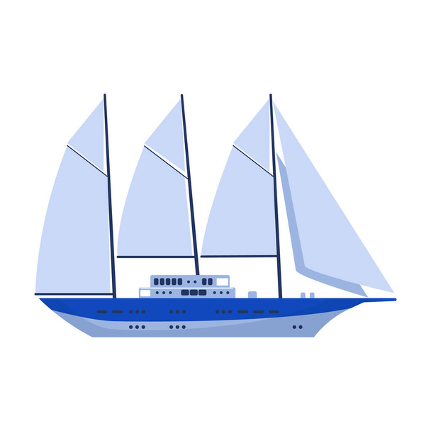 Sail yacht vector icon.Cartoon vector icon isolated on white background sail yacht. - Vektor, obrázek