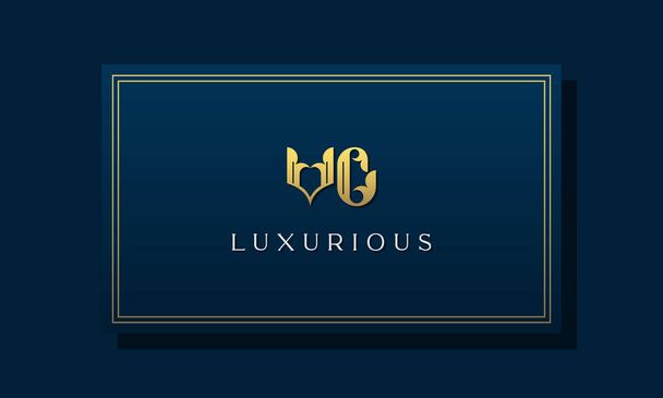 Vintage koninklijke initialen VC logo. Dit logo is op creatieve wijze voorzien van luxe lettertype. Het zal geschikt zijn voor Royalty, Boutique, Hotel, Heraldische, mode en sieraden. - Vector, afbeelding