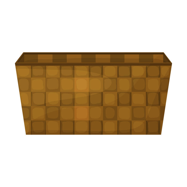 Wicker basket vector icon.Cartoon vector icon isolated on white background wicker basket. - ベクター画像