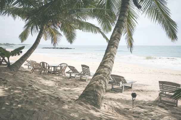 Tropical beach in Sri Lanka, color toning applied. - Photo, Image