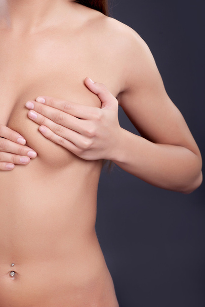 woman examining breast mastopathy or cancer  - Photo, Image