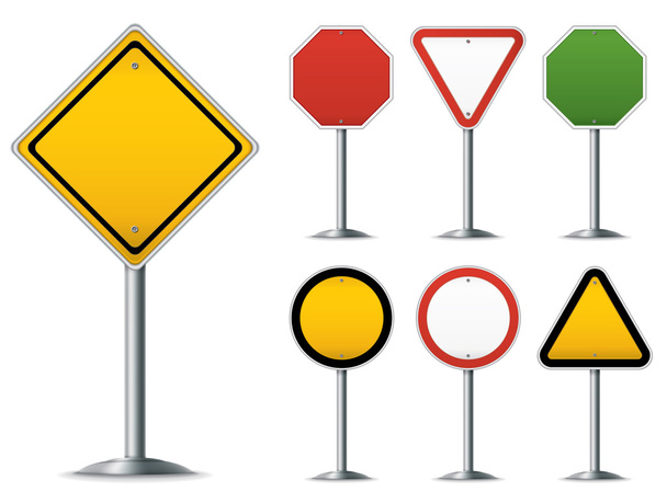 Blank traffic sign set. Easy to edit vector image. - Vector, Image
