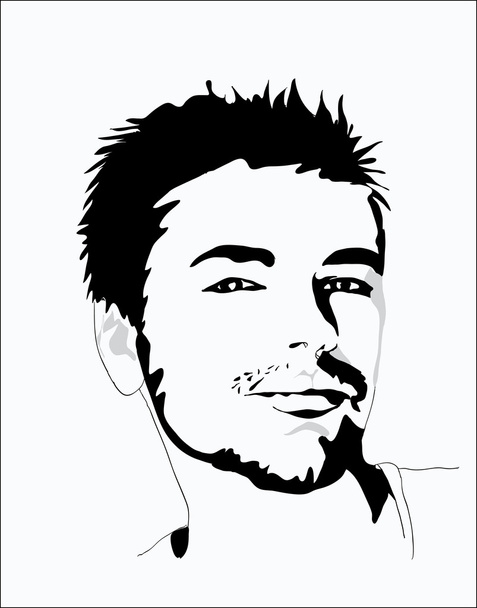 Portrait of young sexy man - Vector, Image