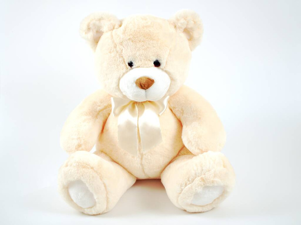 Teddy urso brinquedo isolado no fundo branco, dia feliz dos namorados, coração doce - Foto, Imagem