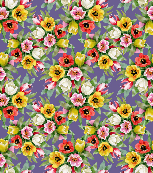 Colorful floral seamless pattern - Photo, Image