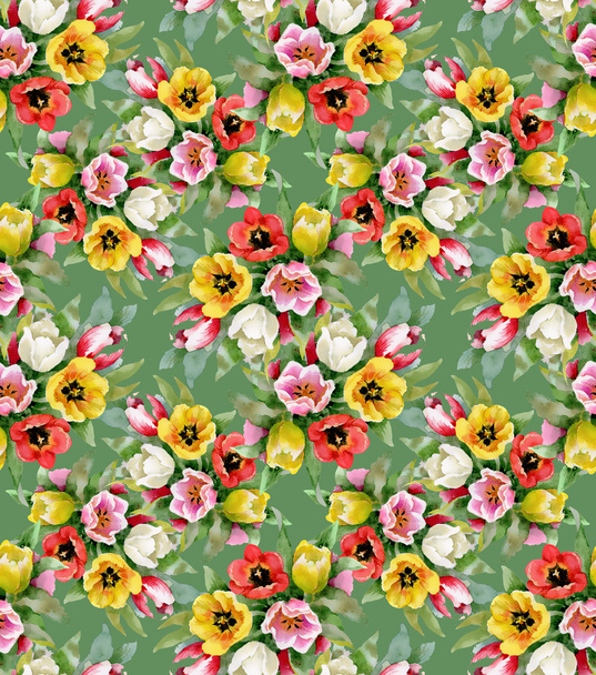 Colorful floral seamless pattern - Photo, image