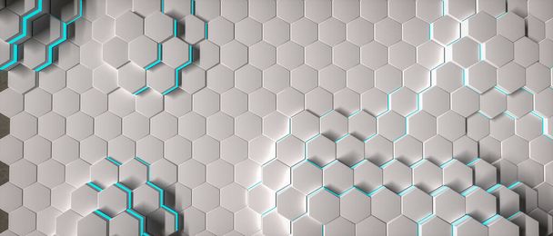 futuristic honeycomb background (3d rendering) - Photo, Image