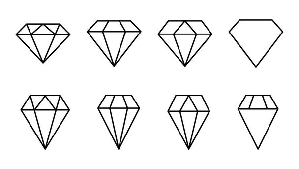 Gyémánt ikon készlet. gyémánt drágakő vektor ikon. - Vektor, kép