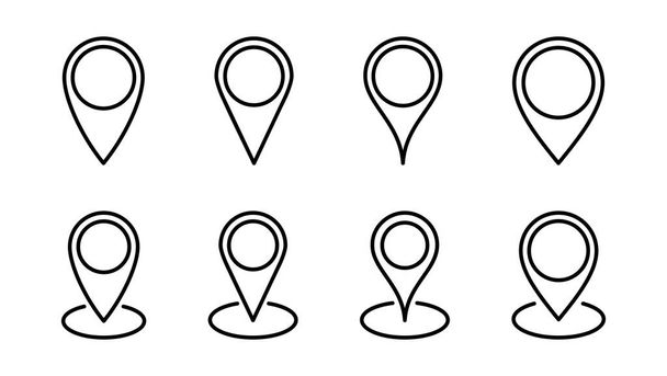 Set di icone ad ardiglione. Vettore icona posizione. icona di destinazione. pin mappa - Vettoriali, immagini