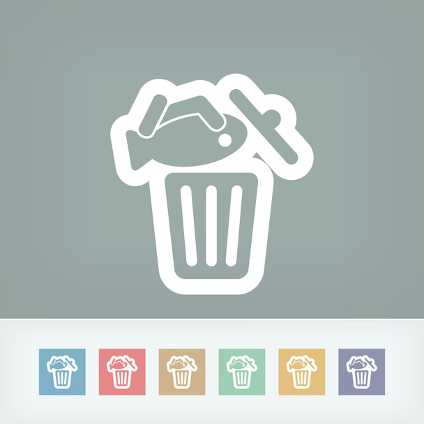 食品ゴミ箱アイコン - ベクター画像