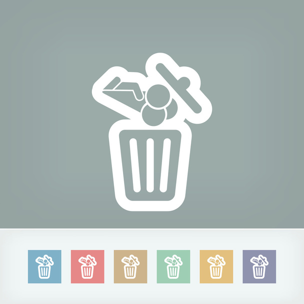 Lebensmittel-Müll-Ikone - Vektor, Bild