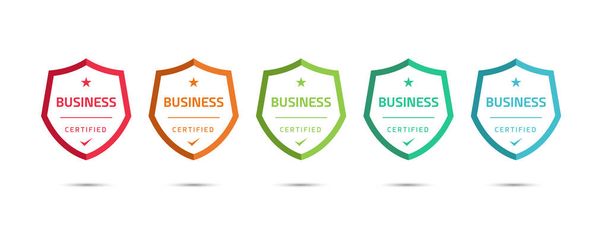 Set of company training badge certificates to determine based on criteria. Vector illustration certified logo design template. - Vecteur, image
