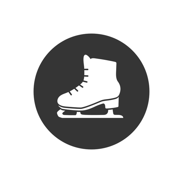 Zapatillas de patinaje icono blanco de Fitness, Salud y actividad iconos, iconos deportivos - Vector, imagen