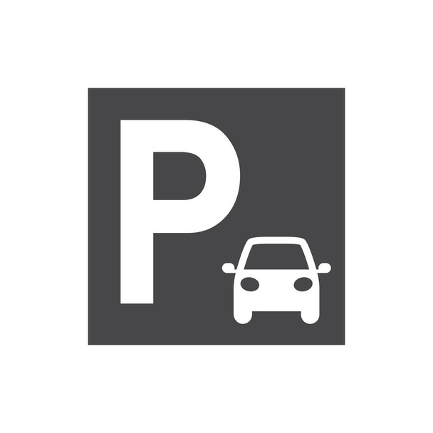 Car parking sing. Black vector icon. - Vector, Image