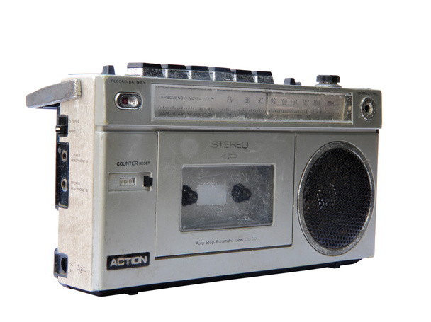 Vintage radio isolated with clipping path - 写真・画像