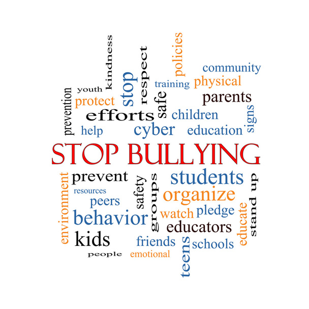 Stop Bullying Word Cloud Concept - Photo, Image