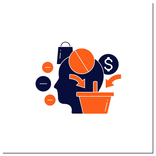 Mindless spending glyph icon - Vector, Image