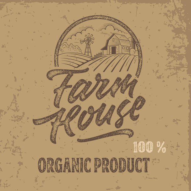 Set of vintage farm logotype. Vector illustration. - Vector, Image