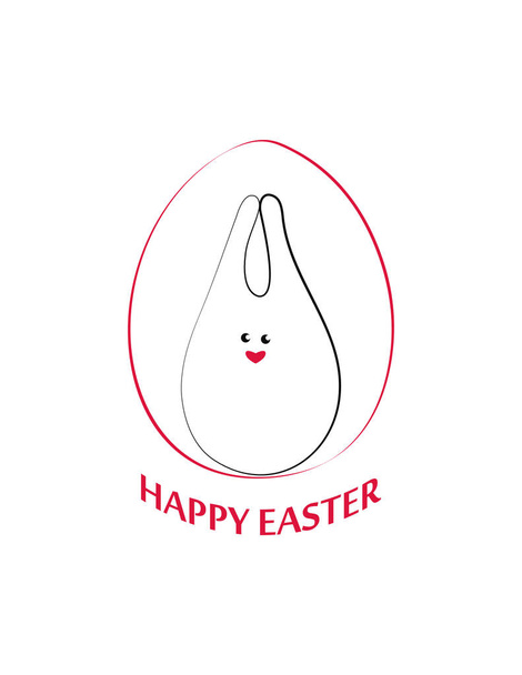 carta con un coniglio o una lepre e un uovo. Pasqua vettoriale - Vettoriali, immagini