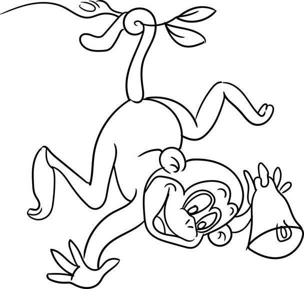 Coloring Book for Kid - Animal Series Monkey - Photo, Image