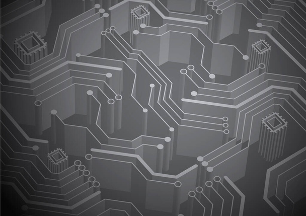 Схемотехнический фон с высокотехнологичной цифровой системой подключения данных и компьютерным электронным дизайном - Вектор,изображение