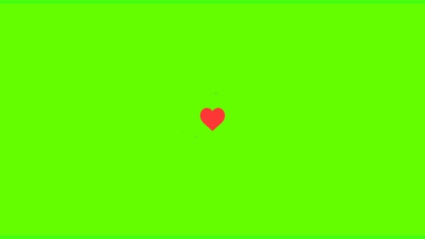 Beautiful Heart and Love background on Green Screen Matte 3d Bezešvé záběry 4K-Romantické barevné třpytky zářící a létající srdce. Animované pozadí pro Romance, láska, manželství, Valentýna. - Záběry, video