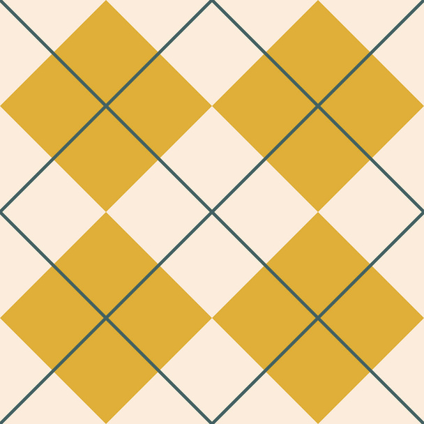 Een argyll. Naadloos patroon met vierkanten en lijnen van trending kleuren. Voor het bedrukken op stoffen, textiel, papier, decor in het interieur, design.  - Foto, afbeelding