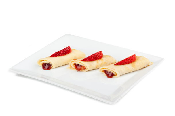 Pancakes with strawberries - Zdjęcie, obraz