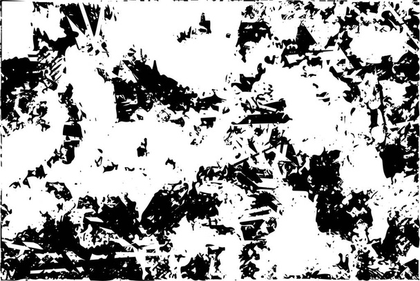 Zaklatott háttér fekete-fehér textúra karcolásokkal és vonalakkal. Absztrakt vektor illusztráció. - Vektor, kép
