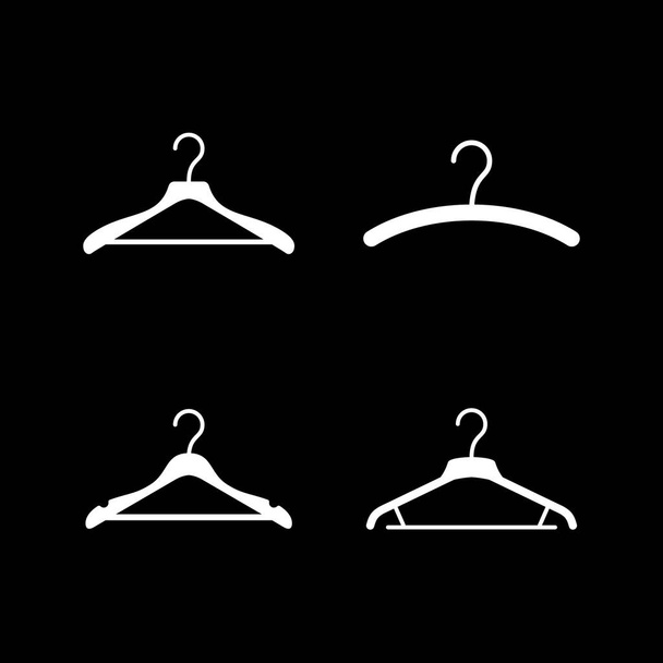 Set glyph icons of clothes hanger - Vector, Image