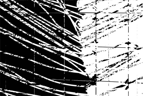 Fundo angustiado em textura preta e branca com arranhões e linhas. Ilustração vetorial abstrata. - Vetor, Imagem