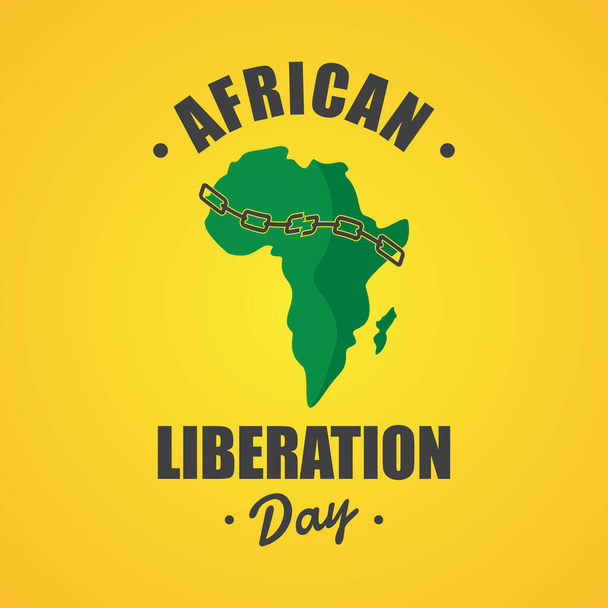 Μια απεικόνιση της Αφρικανικής Ημέρας Απελευθέρωσης με Αφρικανικό χάρτη και σπάσιμο αλυσίδων. Εικονογράφηση διανύσματος EPS.8 EPS.10 - Διάνυσμα, εικόνα