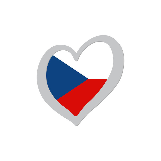 Флаг Чехии внутри вектора иконок сердечной формы. Векторная иллюстрация песни "Евровидение" - Вектор,изображение