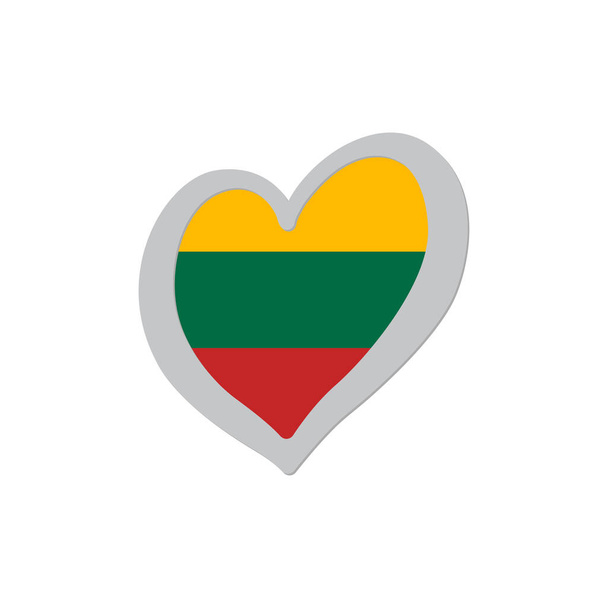 Litouwen vlag binnenkant van hartvorm icoon vector. Eurovisie song wedstrijd symbool vector illustratie - Vector, afbeelding