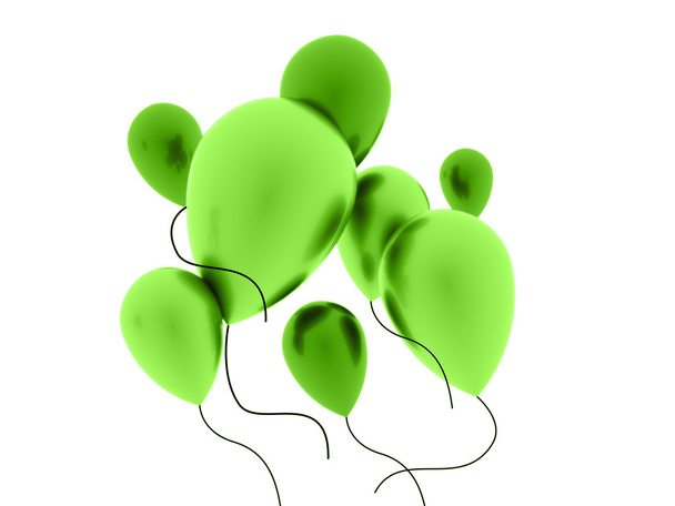 Green balloons rendered - Fotó, kép