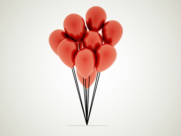 Many red balloons - Φωτογραφία, εικόνα