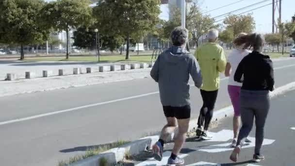 外をジョギングする現役の高齢者 - 映像、動画