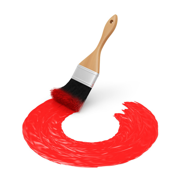 Drawn Question Mark with Red Paint Brush - Foto, Bild