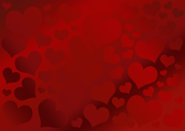 Valentine's Day Background - Red Hearts on Gradient Background - Φωτογραφία, εικόνα