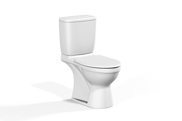 Modèle de bol de toilette isolé sur un fond blanc - rendu 3d - Photo, image