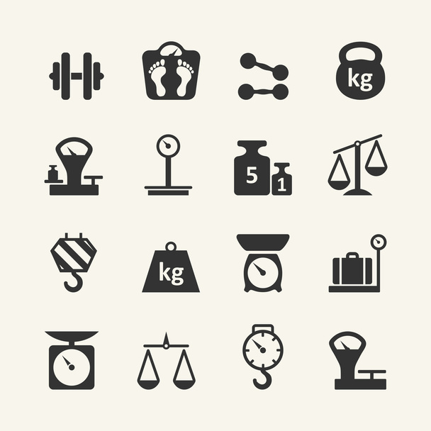 Conjunto de iconos web - básculas, pesaje, peso, balanza
 - Vector, Imagen