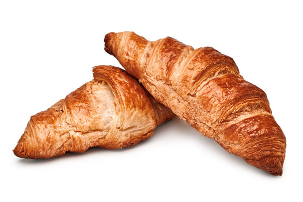 French croissant isolated on a white background. Sweet pastries. - Photo, Image