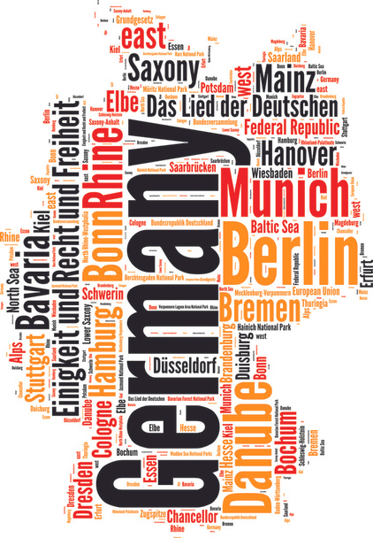 Γερμανία μέλος χάρτη διάνυσμα tag σύννεφο εικονογράφηση - Διάνυσμα, εικόνα