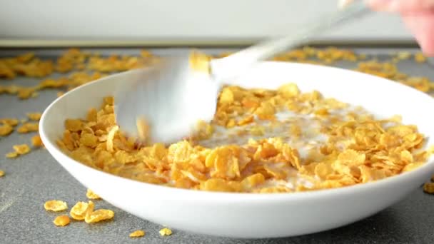 Cornflakes mit Milch - Filmmaterial, Video