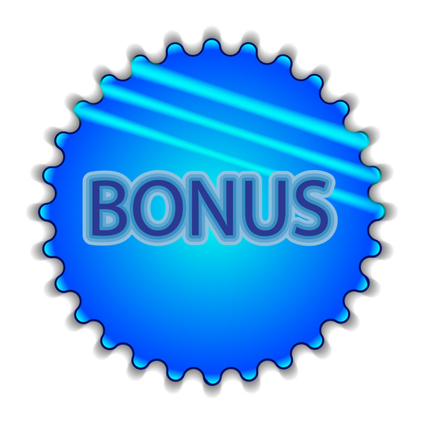 großer blauer Knopf mit der Aufschrift "Bonus" - Vektor, Bild