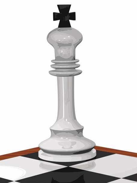 Rei branco de xadrez encurralado. Vetor
 - Vetor, Imagem
