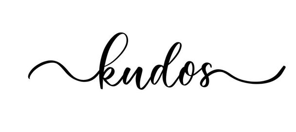 Kudos - διανυσματική καλλιγραφική επιγραφή με λείες γραμμές - Διάνυσμα, εικόνα