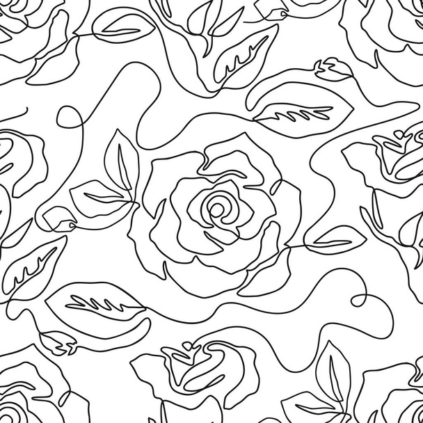 One line seamless modern pattern. - Vector, Image