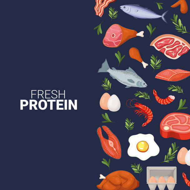 letras de proteínas frescas - Vector, Imagen